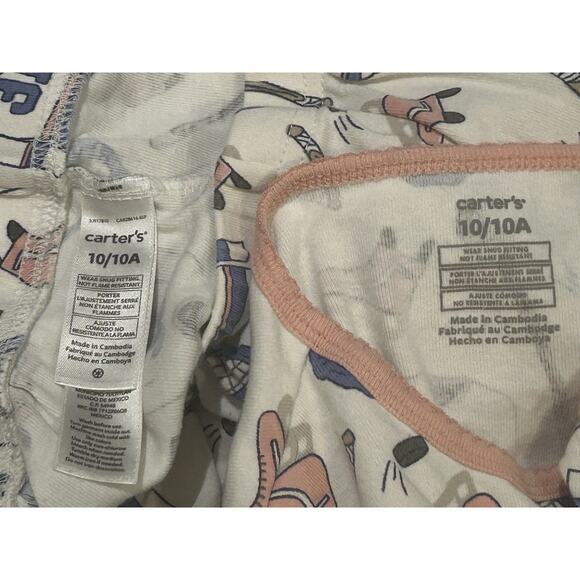 Carter's Sports Pajama Set Girls size 10 - Picture 3 of 3
